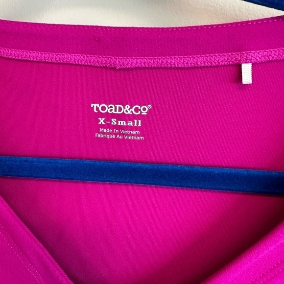 Toad & Co Short Sleeve Magenta Purple Pink Side Pocket Dress. Size XSM - Picture 7 of 11